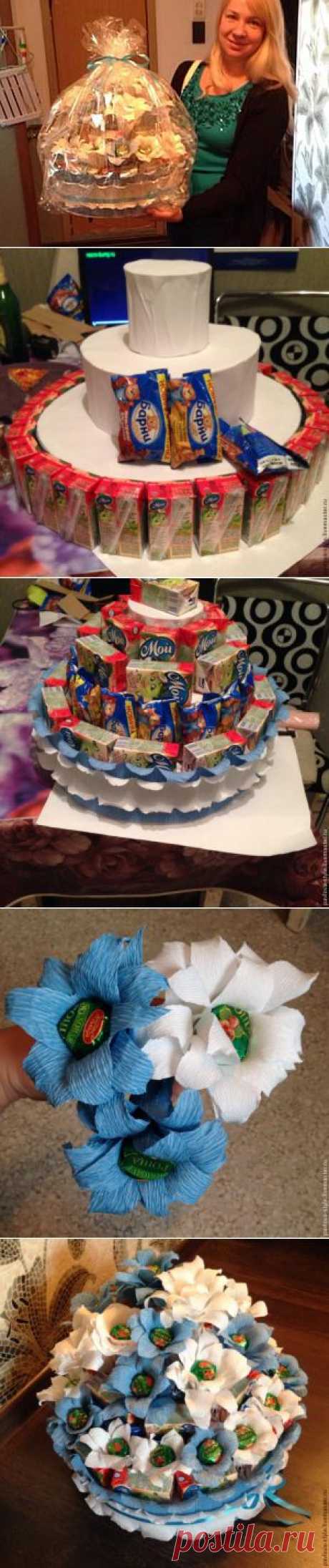 Изготавливаем торт из конфет и сока с сюрпризом