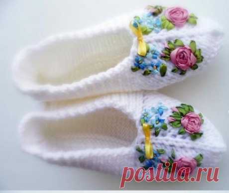 Вязание тапочек — пошаговое руководство | Megapoisk.com