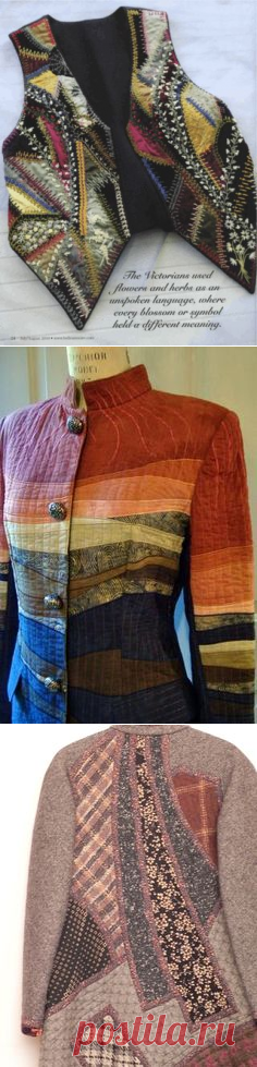 (125) Crazy quilt vest inspiration | DIY