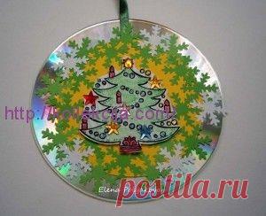 Мастер-класс «Новогодняя открытка-шар из CD дисков». Автор Елена Полякова. | Своими руками — интернет журнал