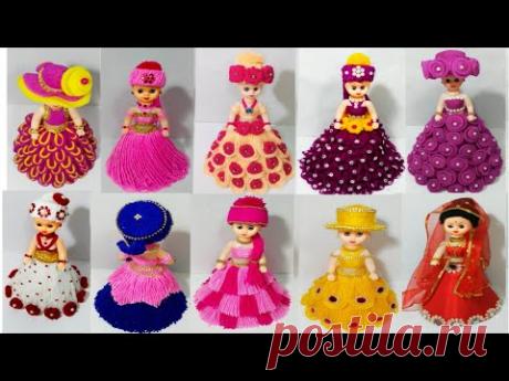 ऊन से गुड़िया सजाने के दस आसान तरीके /DIY 10 DOLL DECORATION /OON KI 10 GUDIYA/10 WOOLEN DOLL DECOR