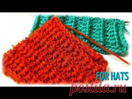 Рельефный узор для шапок, снудов. Relief pattern for hats, snood. - YouTube