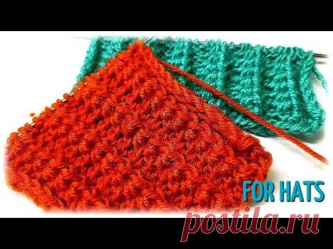 Рельефный узор для шапок, снудов. Relief pattern for hats, snood. - YouTube
