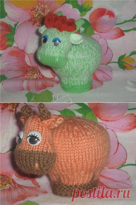 Вязаная Коровка- игольница (спицы) - Ярмарка Мастеров - ручная работа, handmade