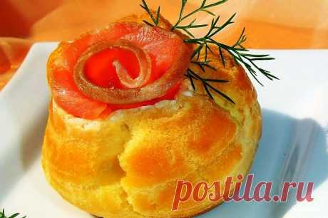 Профитроли праздничные с красной рыбой - это эффектно, ярко, красиво, вкусно!