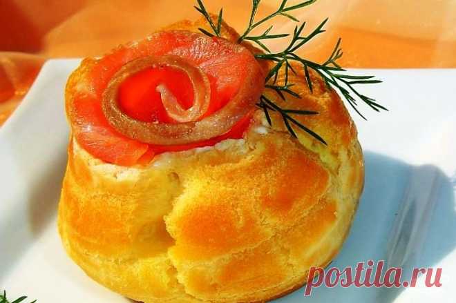 Профитроли праздничные с красной рыбой - это эффектно, ярко, красиво, вкусно!