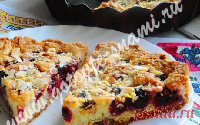 Вишнёвый пирог с миндалём | Готовьте с нами