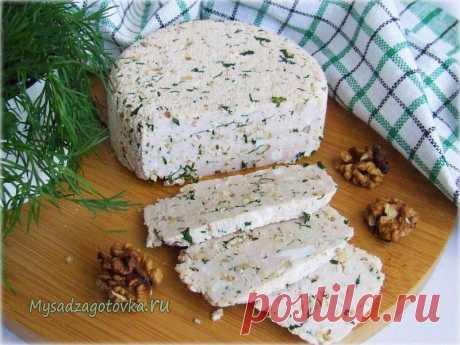 Домашний сыр с зеленью и грецким орехом — Сад Заготовка