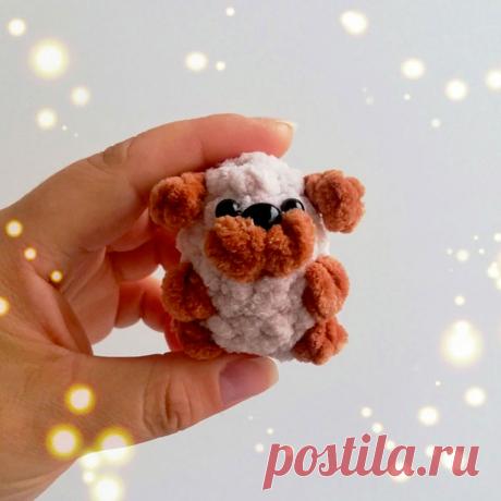 PDF Собачка крючком. FREE crochet pattern; Аmigurumi toy patterns. Амигуруми схемы и описания на русском. Вязаные игрушки и поделки своими руками #amimore - собака, пёс, плюшевая собачка, маленький щенок из плюшевой пряжи, пёсик.