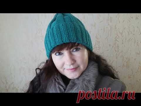 СУПЕР МОДНАЯ Шапка женская спицами Колокольчик. Для начинающих.  Экспресс МК. Примерка.
