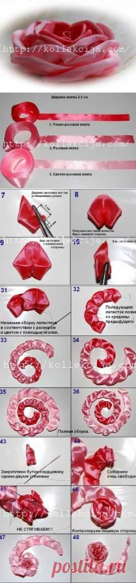 Роза канзаши | Своими руками — интернет журнал