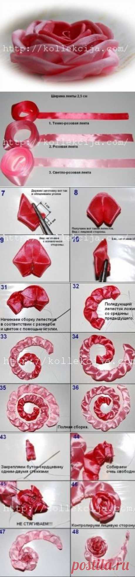 Роза канзаши | Своими руками — интернет журнал