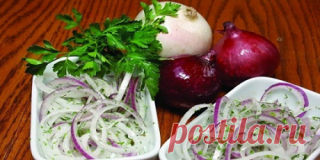 Маринованный лук для салатов, шашлыка, бутербродов.