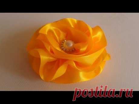 Flor de Fita De Cetim !  Satin Ribbon Flower