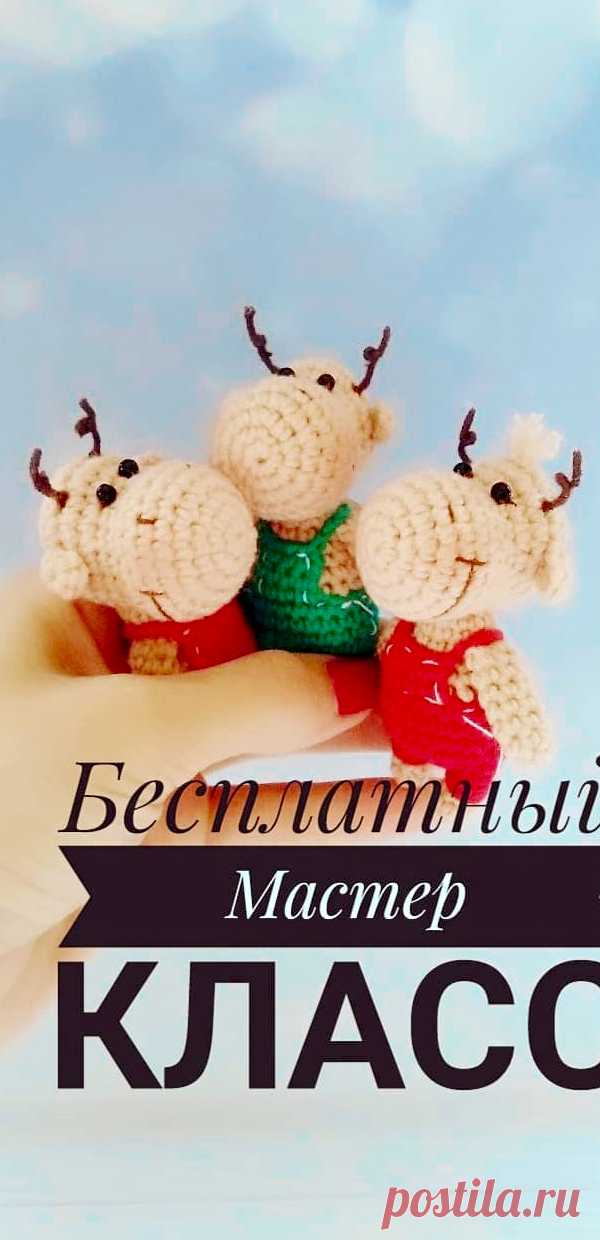 PDF Карманный олень крючком. FREE crochet pattern; Аmigurumi animal patterns. Амигуруми схемы и описания на русском. Вязаные игрушки и поделки своими руками #amimore - олень, маленький оленёнок.