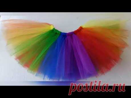 DIY easy rainbow tutu!!!
