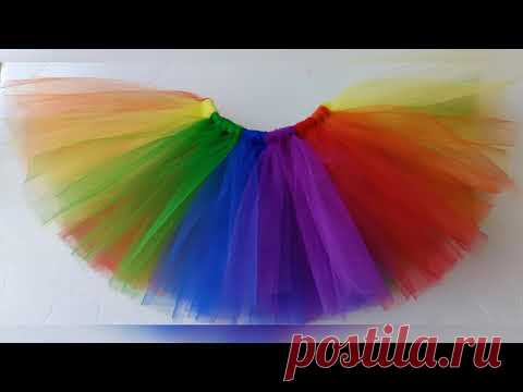 DIY easy rainbow tutu!!!