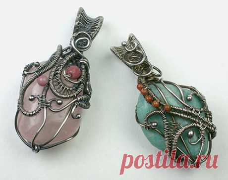 (14) B153078 Wire-Woven Tumbled Stone Pendant | All Wired Up