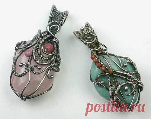 (14) B153078 Wire-Woven Tumbled Stone Pendant | All Wired Up