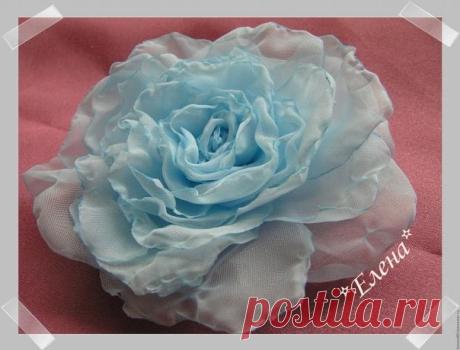 Мягкая Роза из вуали. Цветы из ткани.