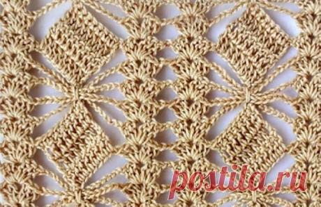 Ажурный узор крючком.
