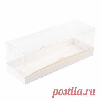 Коробка для рулета, белая с пластиковой крышкой,35*12*12 см с бесплатной доставкой по Москве