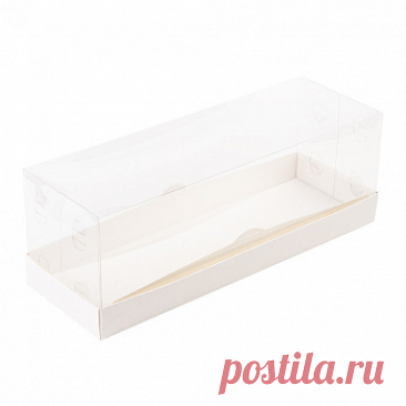 Коробка для рулета, белая с пластиковой крышкой,35*12*12 см с бесплатной доставкой по Москве