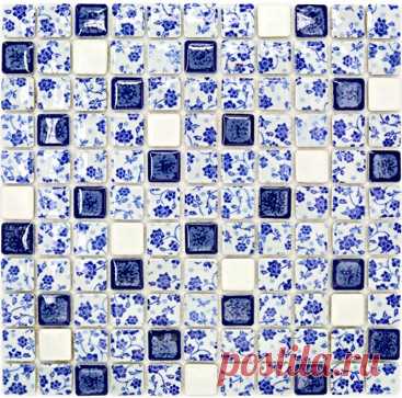 Polished white blue porcelain tiles mosaic backsplashl tile PCMT111 bathroom porcelain floor tiles ceramic wall tiles mosaic [PCMT111] - $17.49 : MyBuildingShop.com
