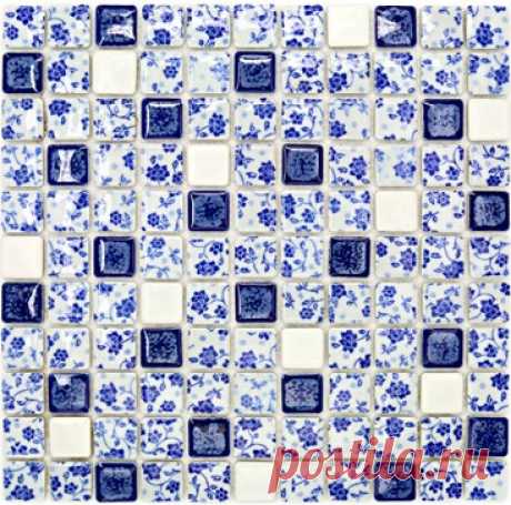 Polished white blue porcelain tiles mosaic backsplashl tile PCMT111 bathroom porcelain floor tiles ceramic wall tiles mosaic [PCMT111] - $17.49 : MyBuildingShop.com