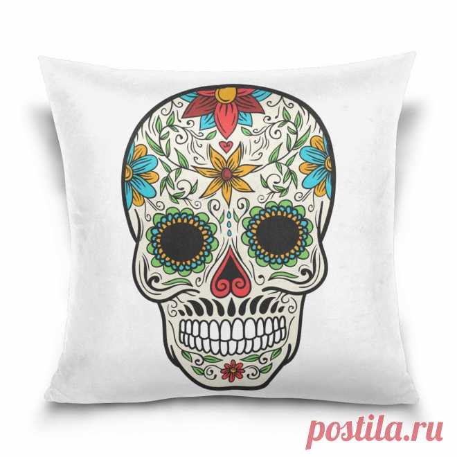 Amazon.com: Hokkien Blue Viper Floral Sugar Skull Decorative Square Throw Pillow Case Cushion Cover for Sofa Bedroom Car Double-Sided Design 20 x 20 inch: Home & Kitchen