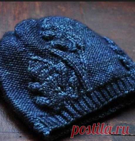 Дубовые листья - узор для вязания шапочки
