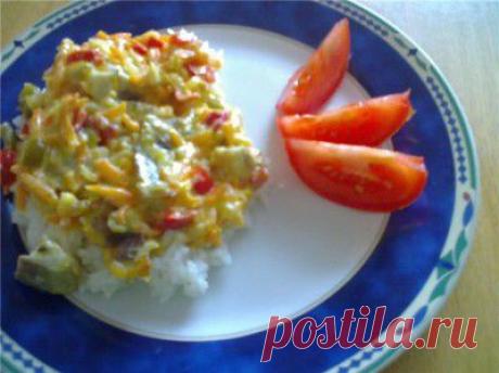Лосось запечённый под овощами : Рыбные блюда