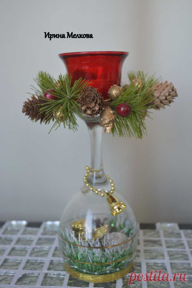 Подсвечник " Новогодний" В наличии и на заказ  topiariiira.ru