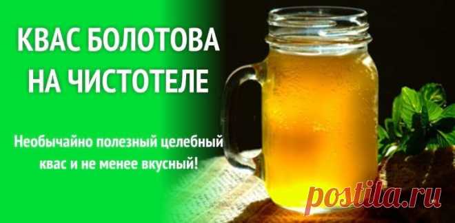 Домашний квас на чистотеле Болотова: секреты приготовления Квас Болотова на чистотеле получен в результате ферментации растений молочной сывороткой с добавлением сахара. Мы расскажем все секреты готовки.
