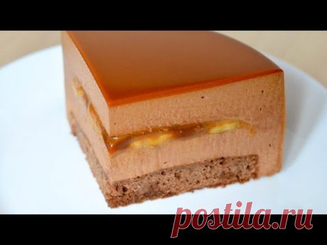 Муссовый торт Банан Карамель Шоколад ☆ Mousse cake Banana Caramel Chocolate