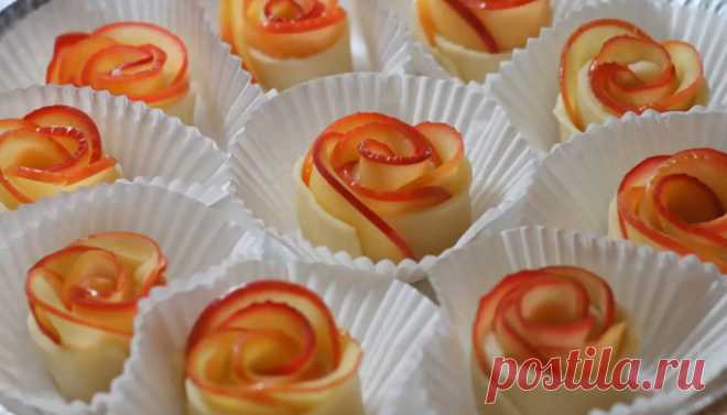 Розы из яблок: как приготовить самый быстрый, легкий, красивый и вкусный десерт к приходу гостей