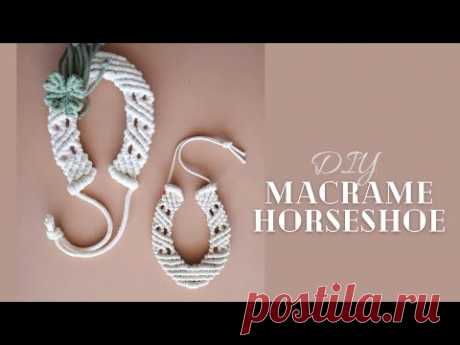 DIY Macrame Horseshoe, How to Make a Macramé Horseshoe Decor, Macrame Horseshoe Pendant Tutorial - YouTube