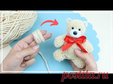 Как сделать пушистого Мишку из Ниток 🐻 Yarn Teddy Bear Making 🌟  DIY NataliDoma