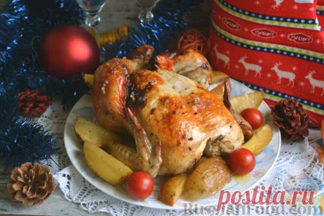 Рецепт: Курица, запеченная целиком, в духовке на RussianFood.com