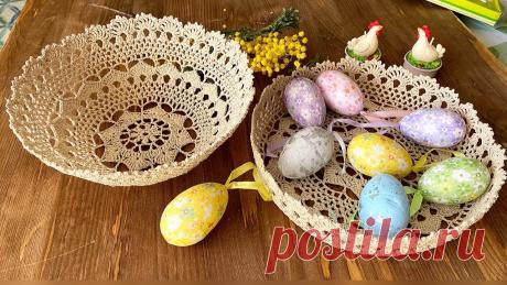 КОРЗИНКА, ВАЗА, КОНФЕТНИЦА... -делаем из САЛФЕТКИ !!! В этом видео вяжем самую подходящую салфетку и делаем из неё  посуду разной формы!Музыка: Ice TeaМузыкант: Not The King.👑