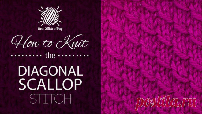 How to Knit the Diagonal Scallop Stitch - NewStitchaDay.com