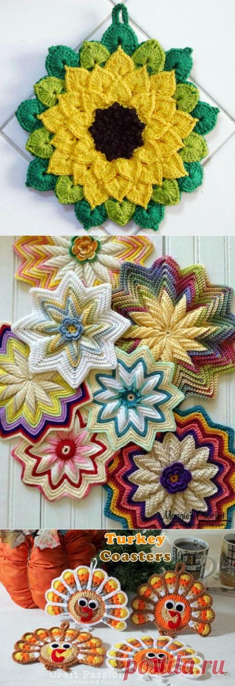 Милые сердцу штучки: Вязаные прихватки - маленький праздник на кухне! (подборка + МК)