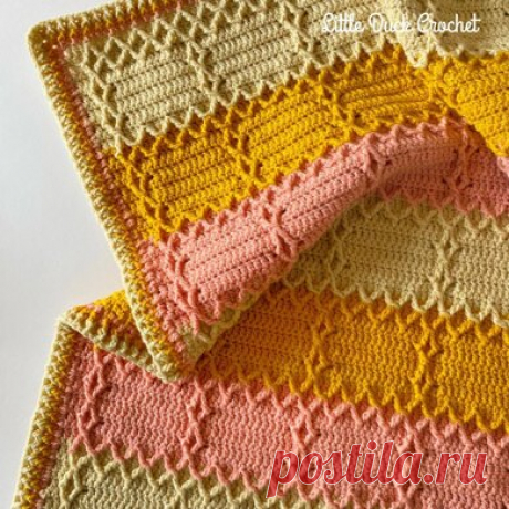 Autumn Trellis Blanket Crochet pattern by Little Duck Crochet