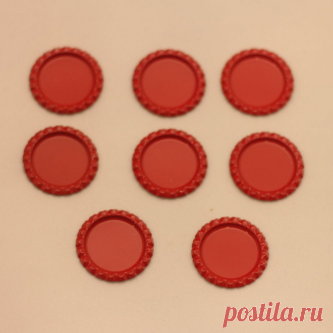 БРАК Крышка, Материал металл, Внутренний диаметр 25 мм, наружный 31 мм, цвет №19 красный (1 уп. = 24 шт)