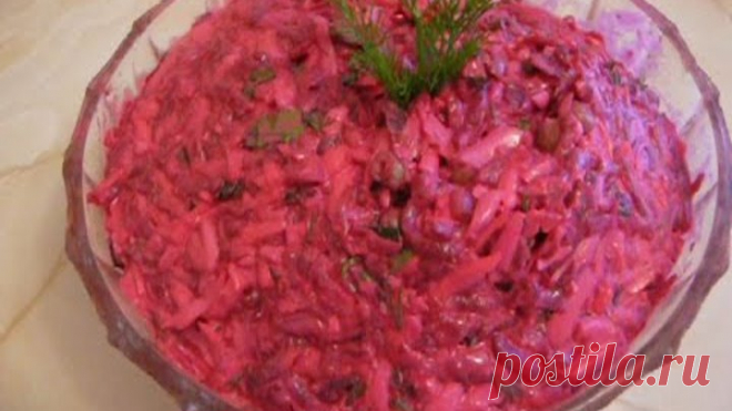 Свекольный салат с сыром и яйцом
