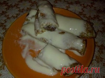 Блины с вишней и халвой! : Блины, блинчики, оладьи