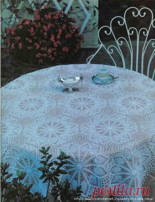 Вязание крючком скатерти. Ажурная скатерть крючком схема | Все о рукоделии: схемы, мастер классы, идеи на сайте labhousehold.com