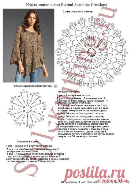 Кофта-пончо - Вязание - Страна Мам