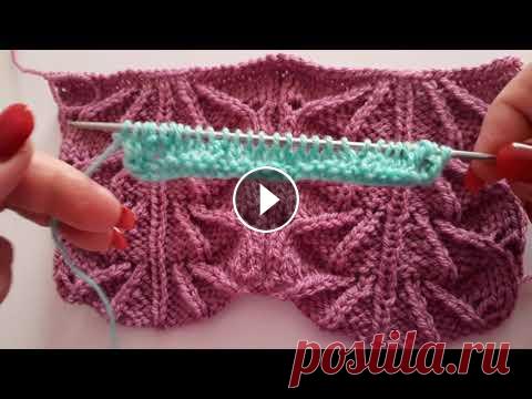 Медвежья лапа спицами.Подробный м/к. Медвежья лапа спицами.Подробный м/к....