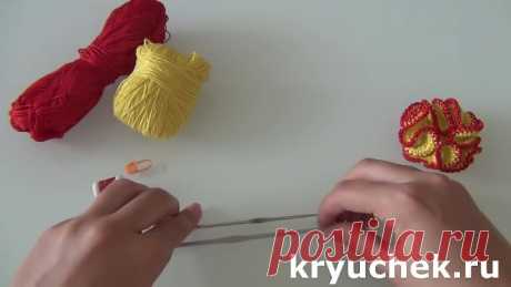 Мотив, cвязанный крючком, Волнистый цветок (Crochet motif with bonded Wavy Flower)